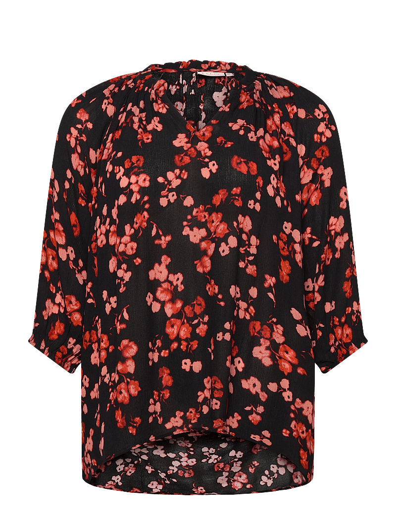 Kaffe Curve - KCtrine Ami Blouse - langærmede bluser - red flower - 0