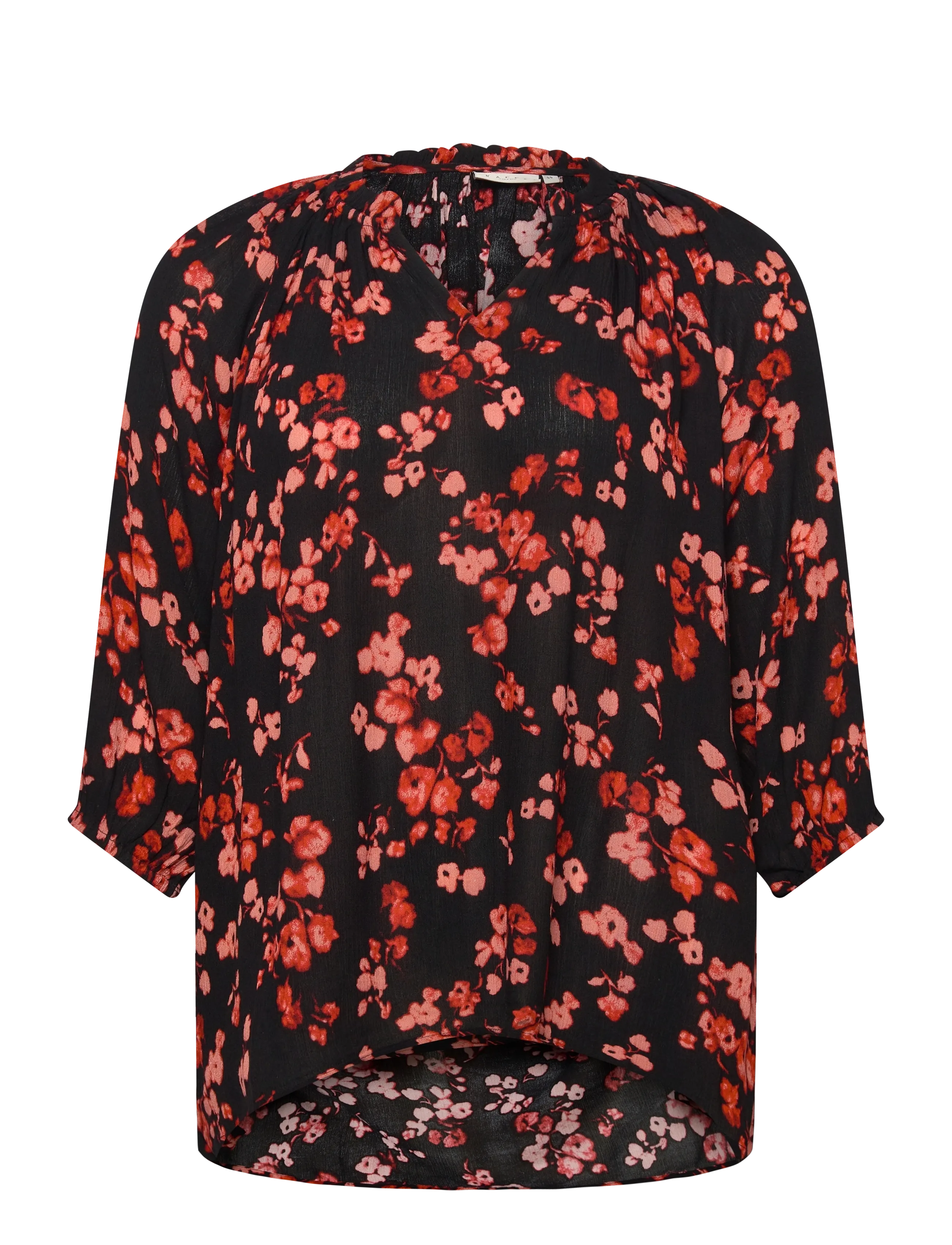 Kaffe Curve KCtrine Ami Blouse - Bluser - RED FLOWER / black