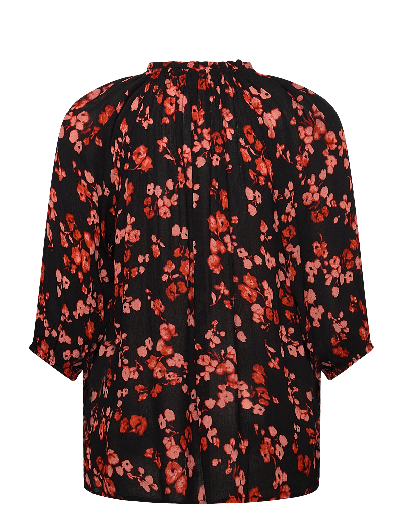 Kaffe Curve - KCtrine Ami Blouse - langærmede bluser - red flower - 1