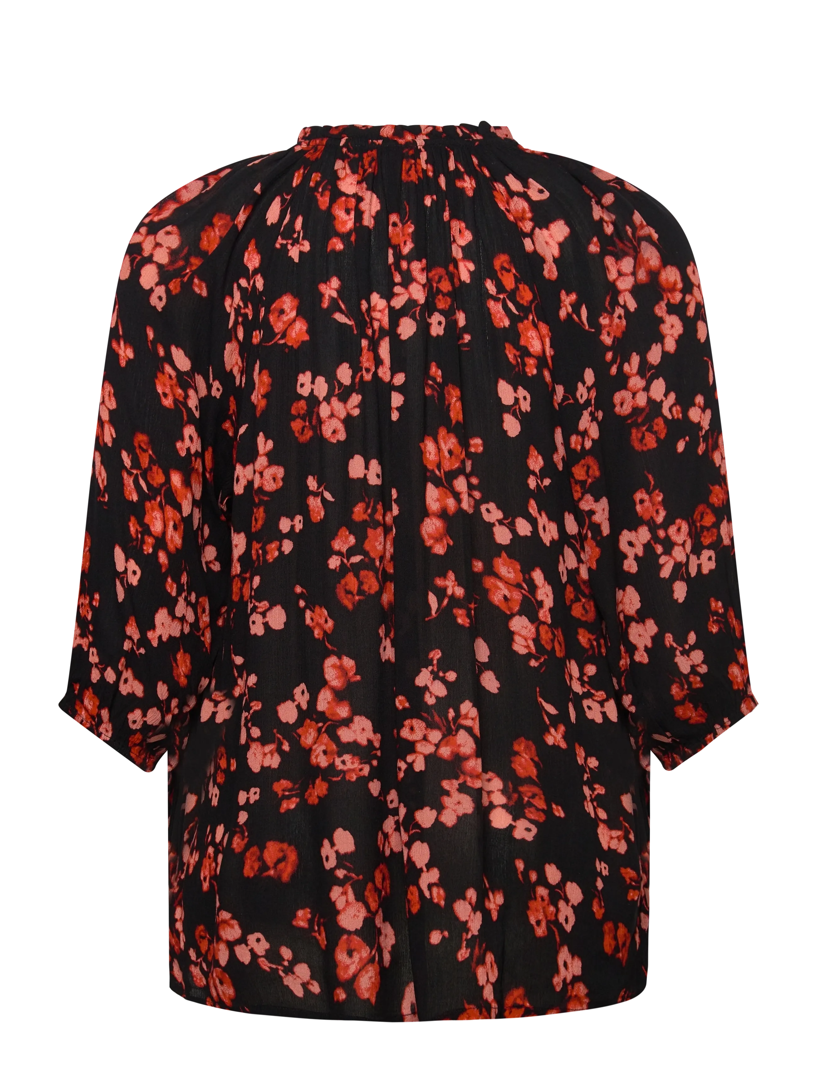 Kaffe Curve - KCtrine Ami Blouse - langærmede bluser - red flower - 1