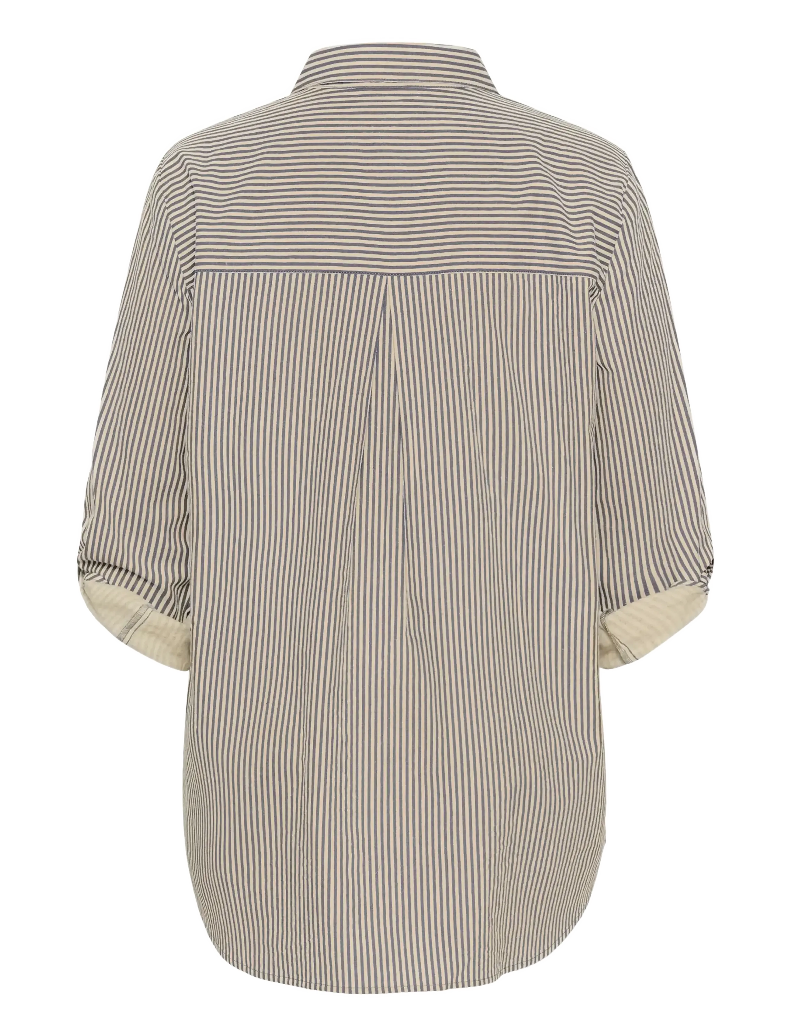 Kaffe Curve - KCnana Striped Shirt Tunic - long-sleeved shirts - midnight/white stripe - 2