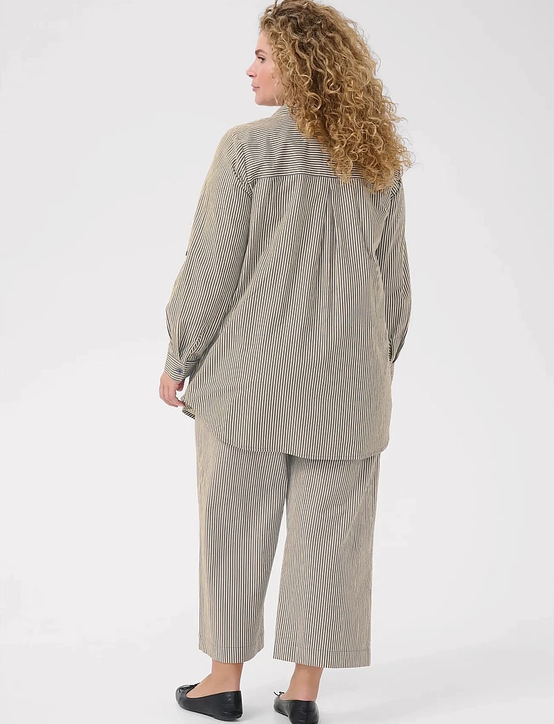 Kaffe Curve - KCnana Striped Shirt Tunic - langärmlige hemden - midnight/white stripe - 4