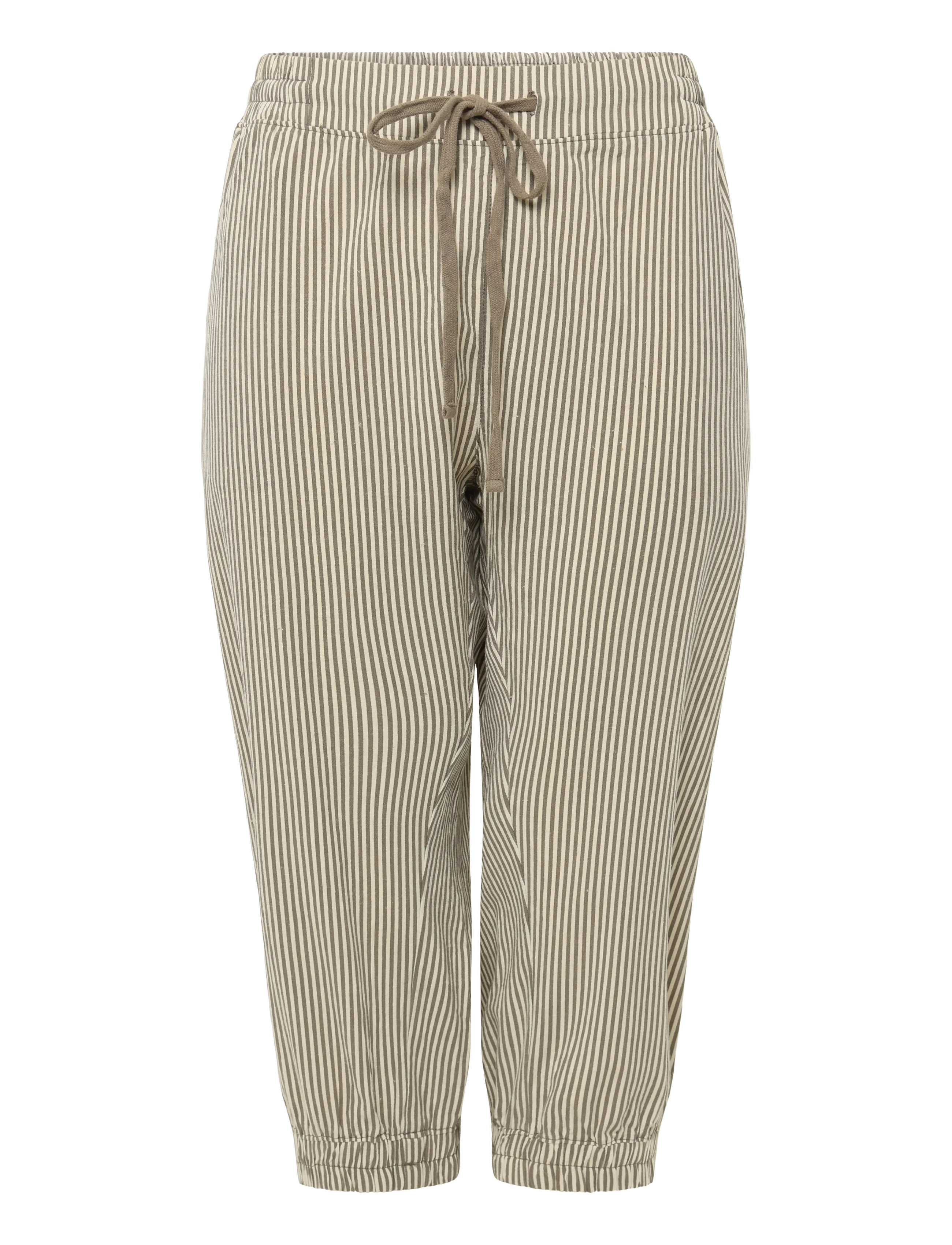 Kaffe Curve Kcnana Striped Capri Pants, 46, Brown, Bukser > Capri-Bukser, Dame