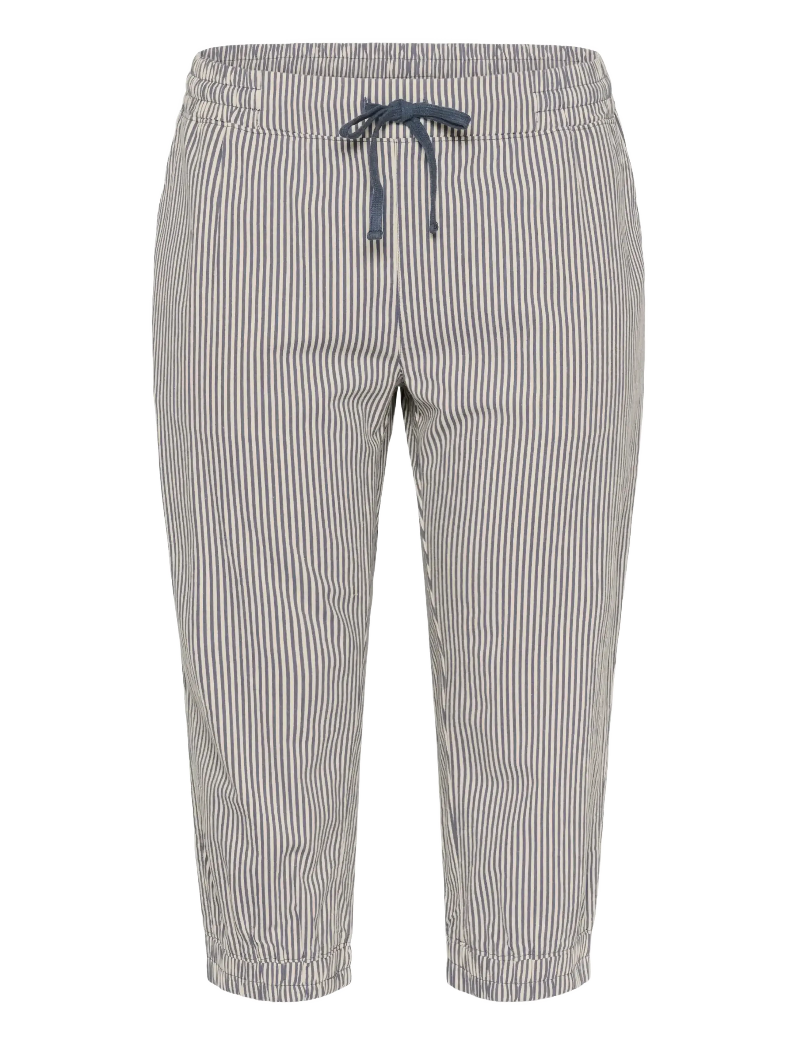 Kaffe Curve KCnana Striped Capri Pants - Caprit - MIDNIGHT/WHITE STRIPE / navy