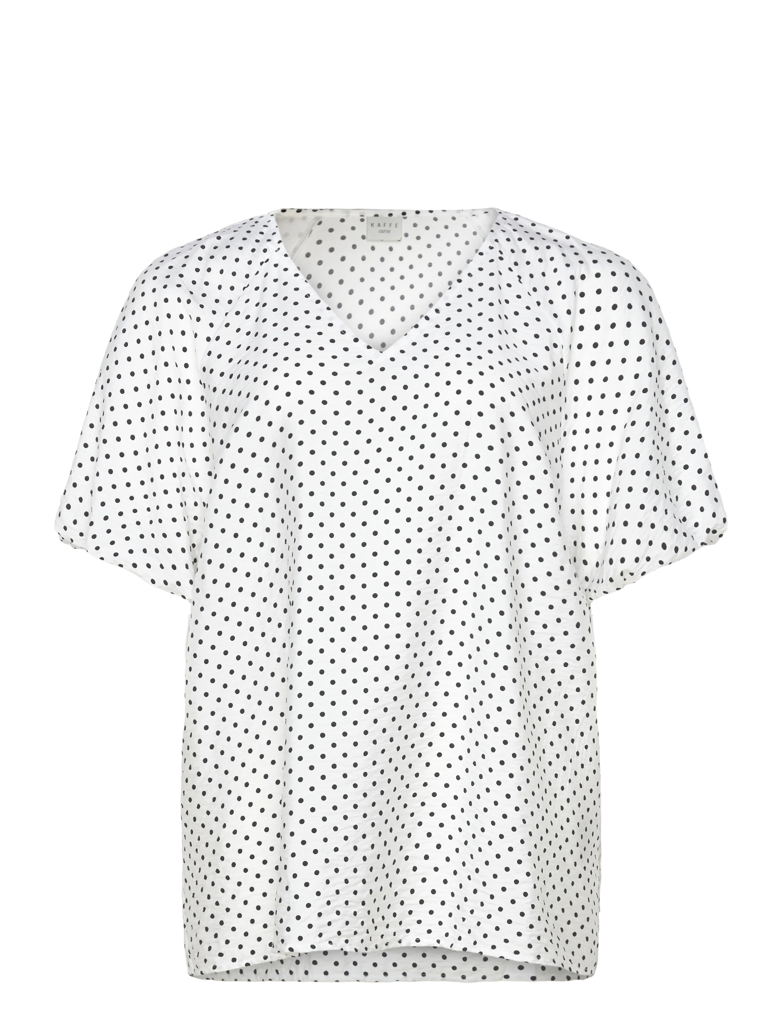 Kaffe Curve KCgina Blouse - Bluser - CHALK/BLACK DOT / white