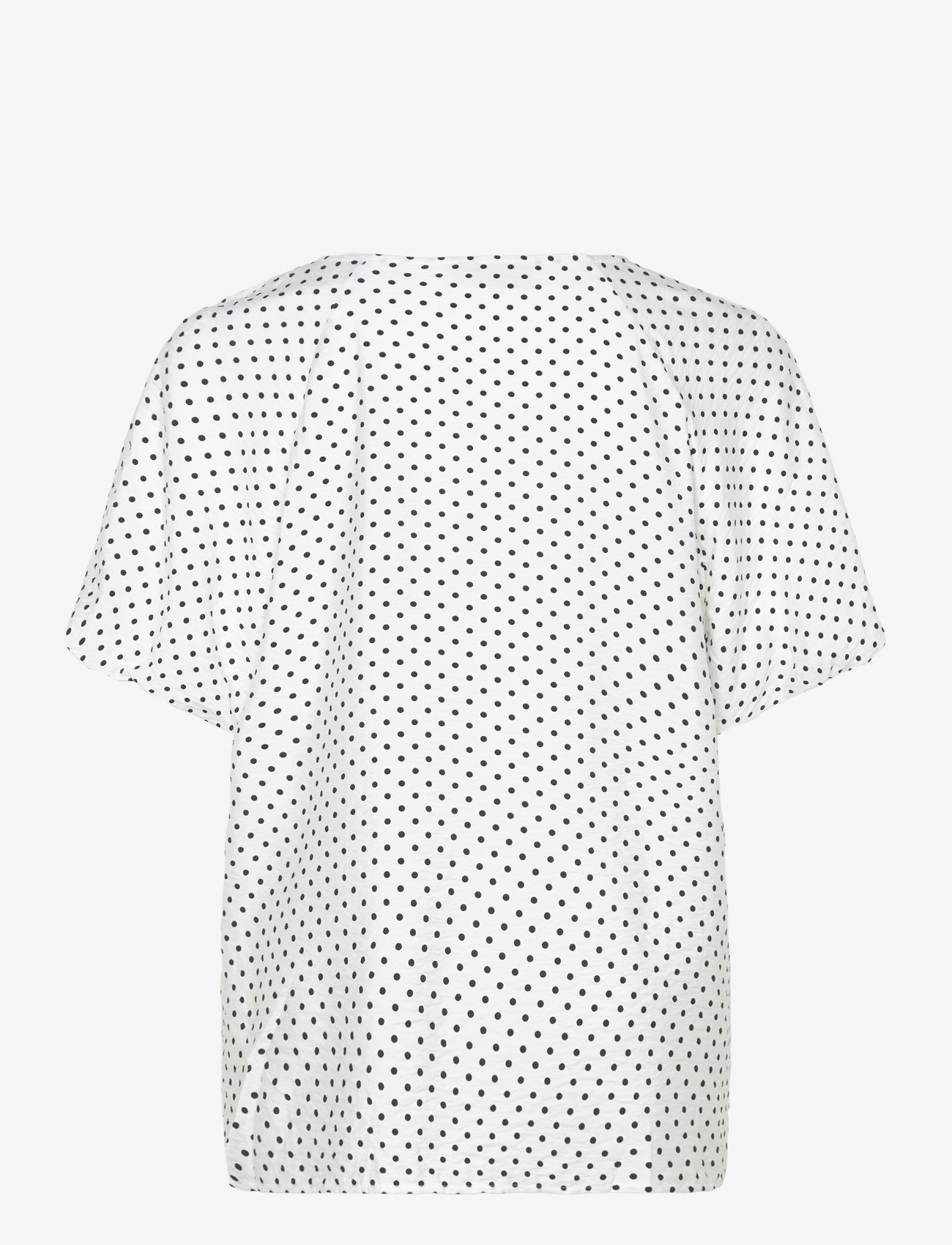 Kaffe Curve - KCgina Blouse - kortärmade blusar - chalk/black dot - 1