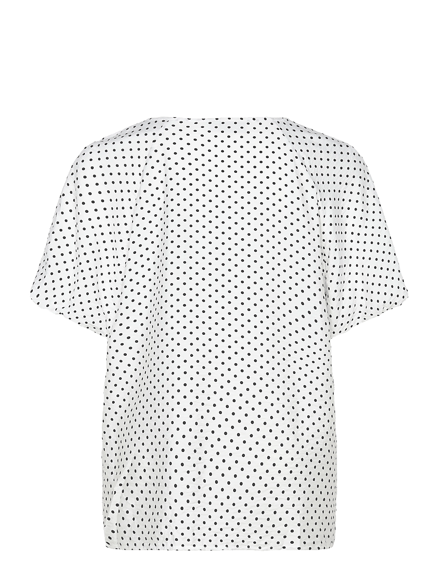 Kaffe Curve - KCgina Blouse - kortærmede bluser - chalk/black dot - 1