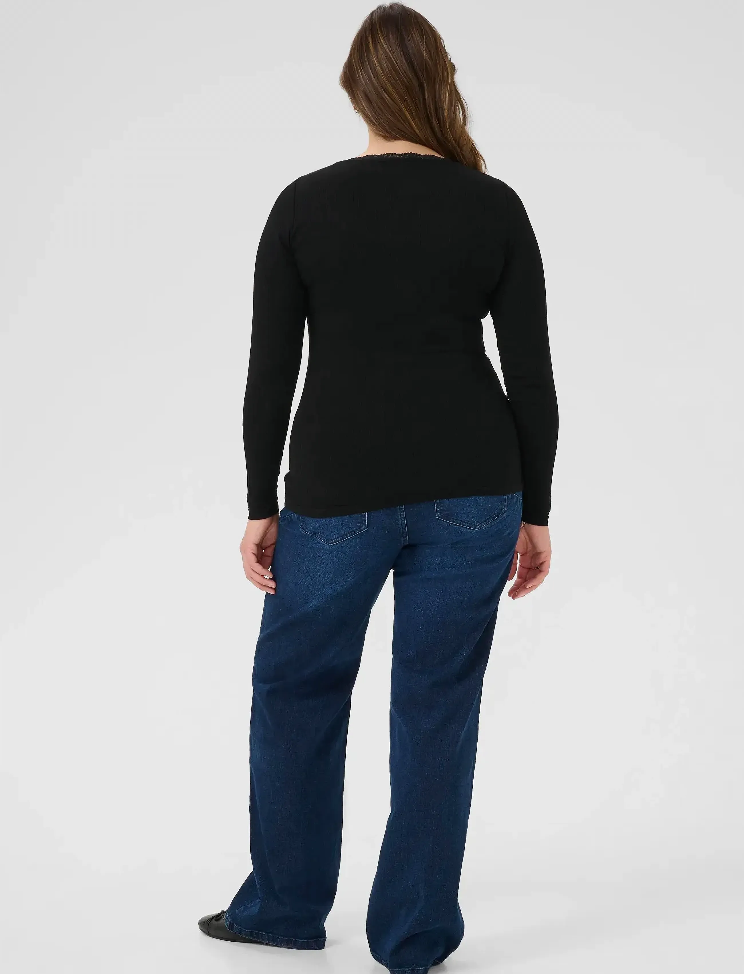 Kaffe Curve - KComia U-Neck Tee - die niedrigsten preise - black deep - 4