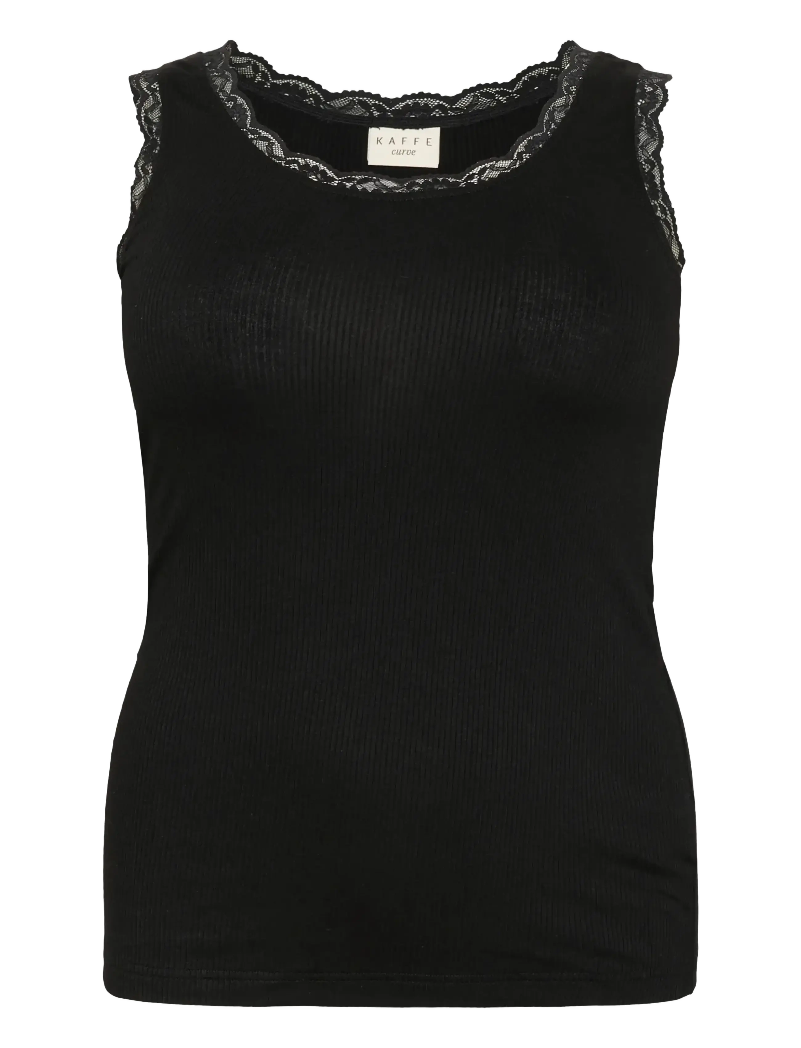 Kaffe Curve KComia Top - T-shirts & Toppar - BLACK DEEP / black