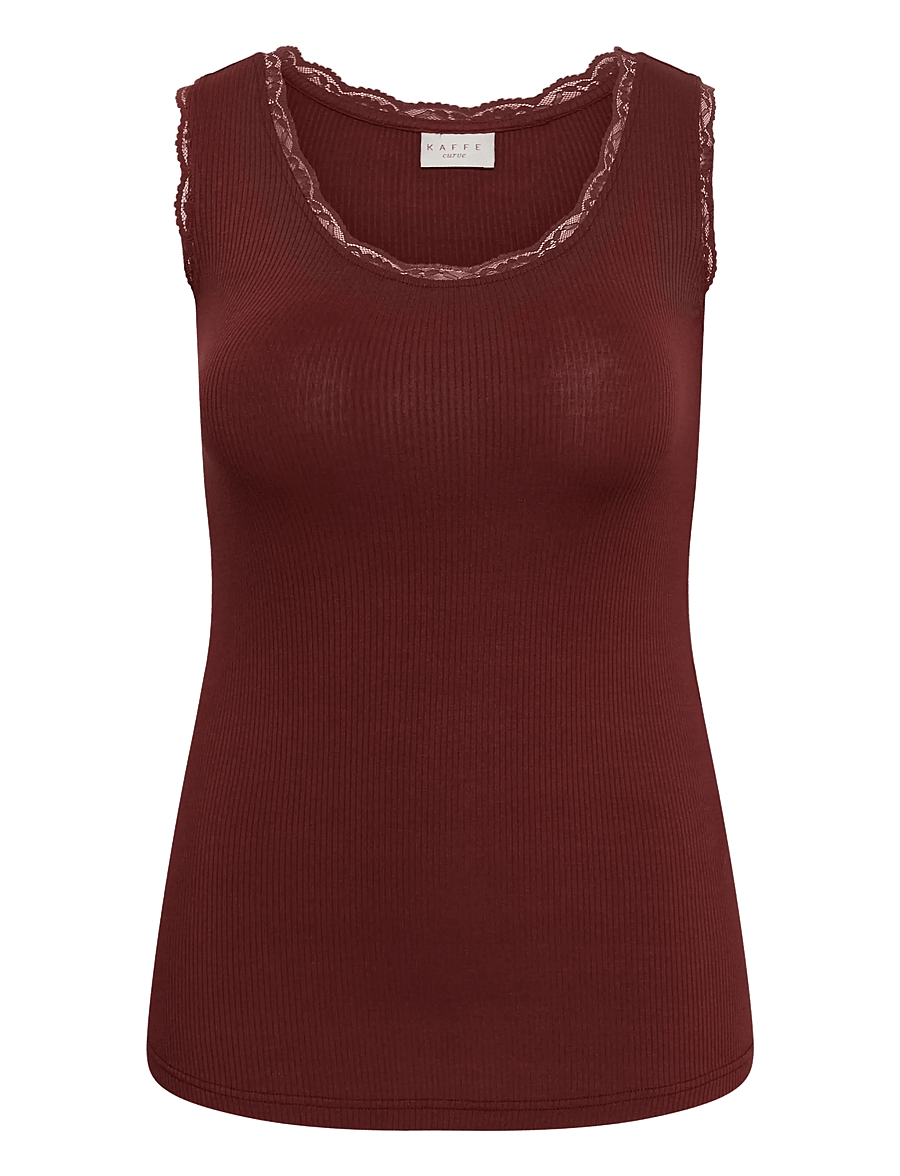 Kaffe Curve - KComia Top - varrukateta topid - port - 0