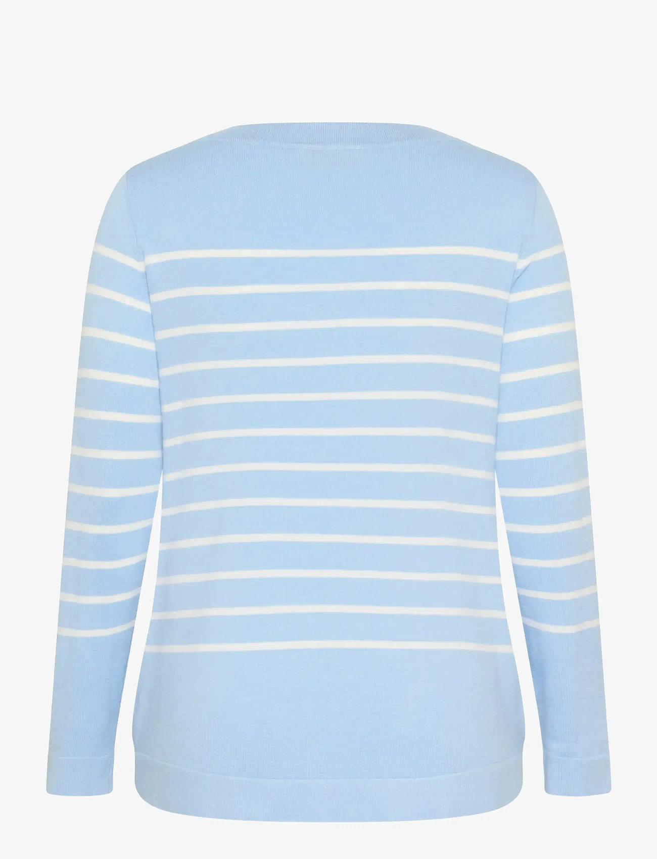 Kaffe Curve - KClizzy Striped Boatneck - stickade tröjor - powder blue w. chalk stripe - 2