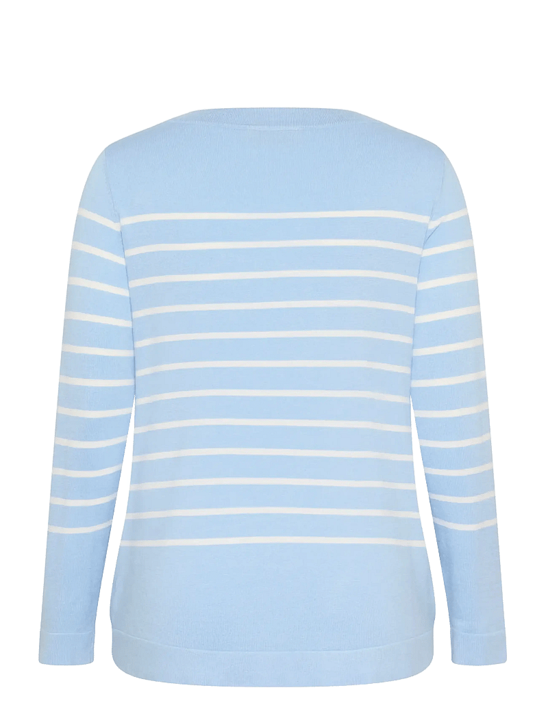 Kaffe Curve - KClizzy Striped Boatneck NO - pullover - powder blue w. chalk stripe - 2
