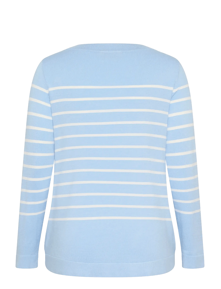 Kaffe Curve - KClizzy Striped Boatneck NO - pullover - powder blue w. chalk stripe - 2