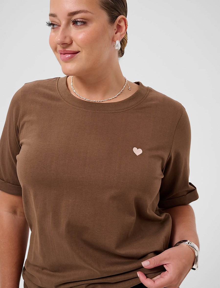 Kaffe Curve - KCart tee - t-shirts - carafe / pale mauve heart - 5