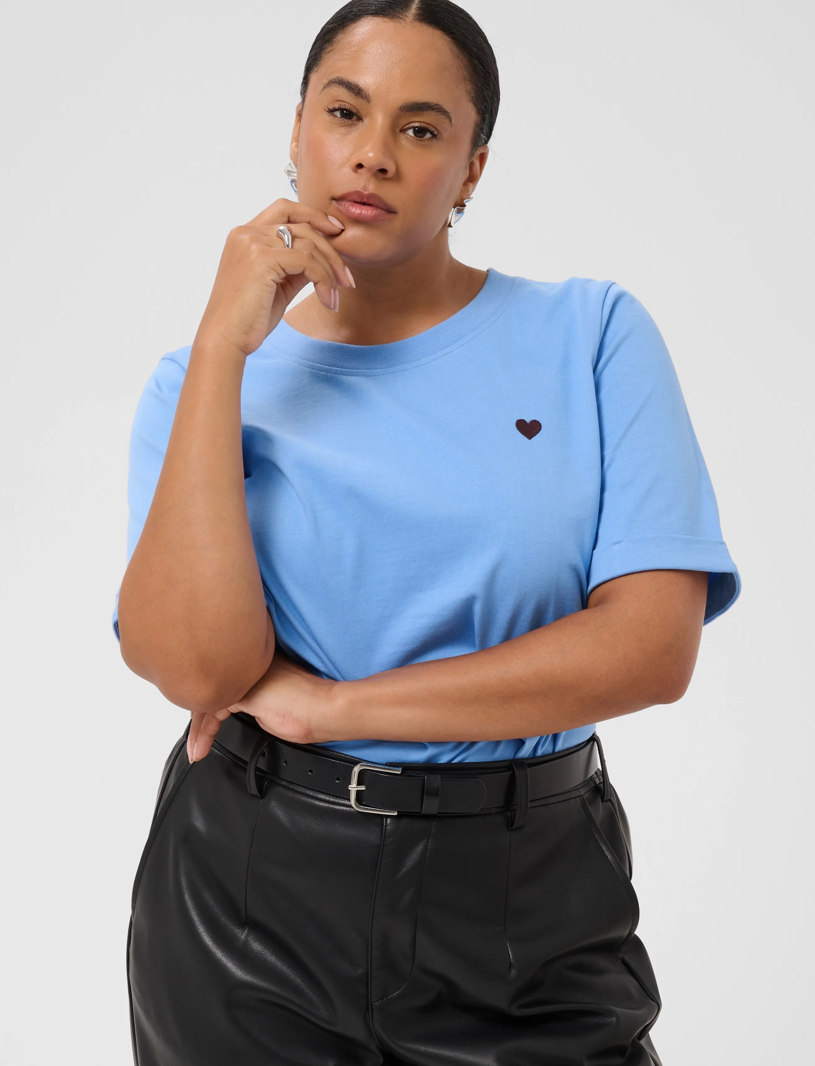 Kaffe Curve - KCart tee - t-shirts - provence / fudge hear - 1