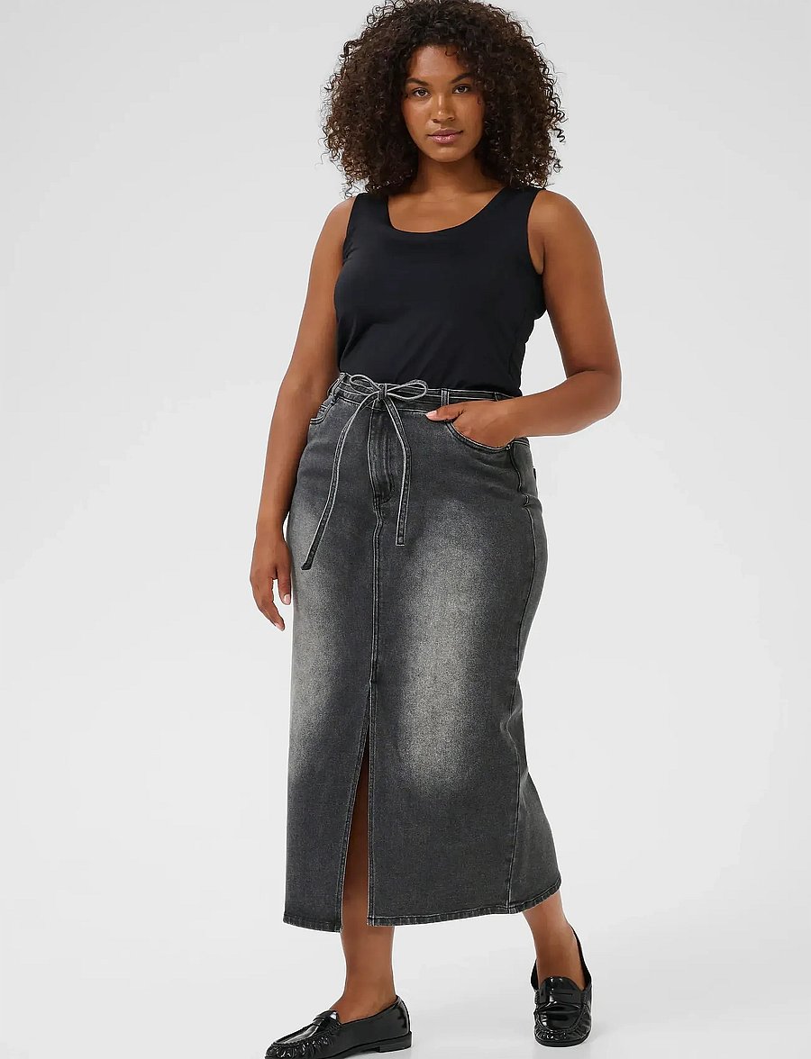 Kaffe Curve - KCally Denim Skirt - džinsiniai sijonai - medium grey denim - 3