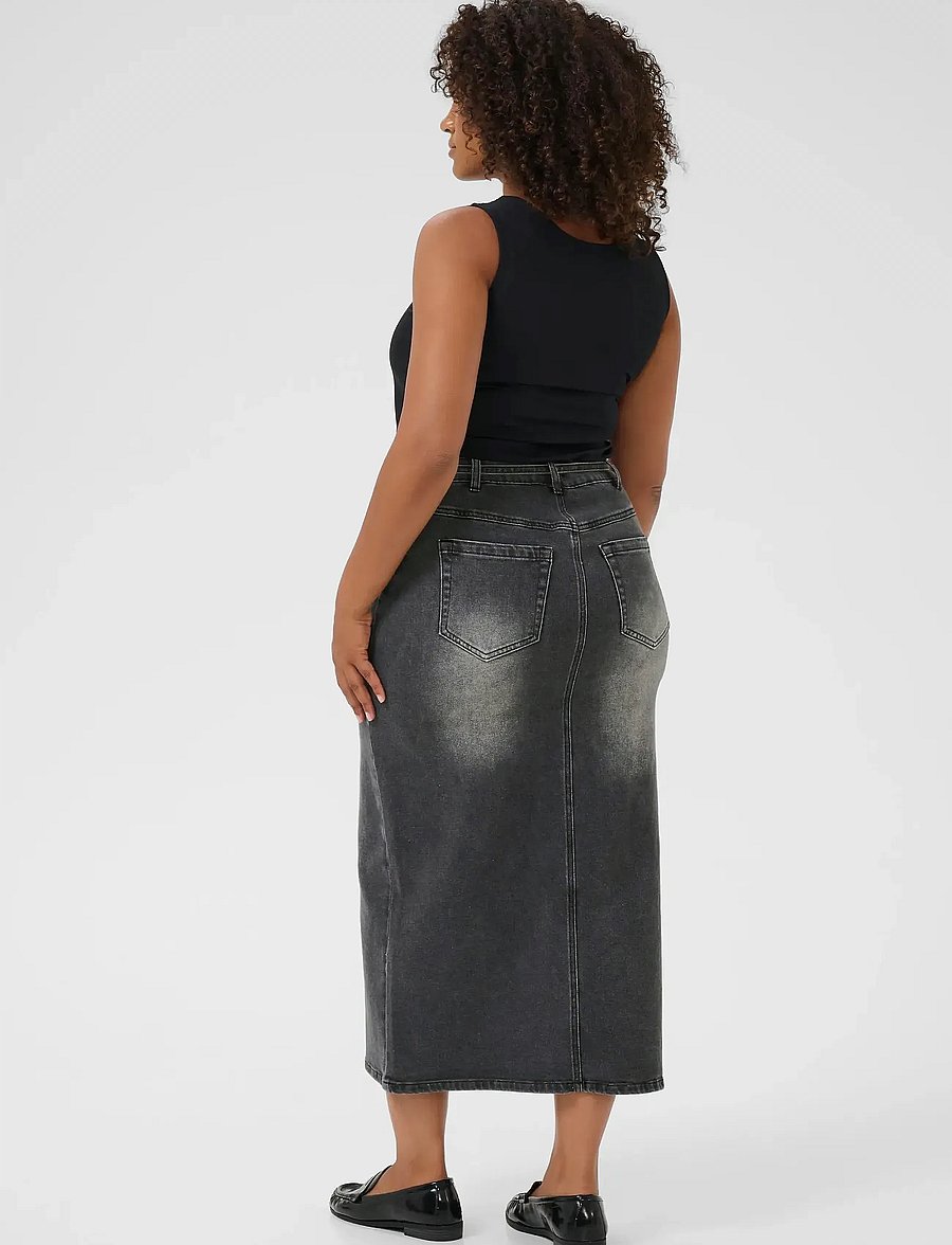 Kaffe Curve - KCally Denim Skirt - džinsiniai sijonai - medium grey denim - 4