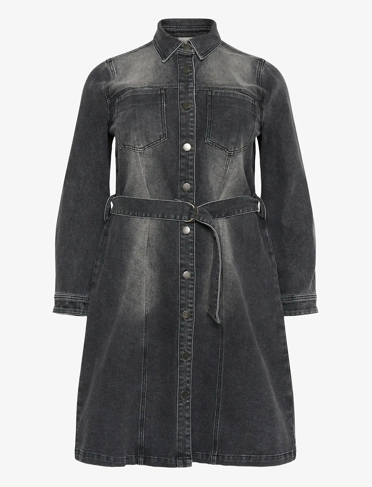 Kaffe Curve - KCally Denim Dress - shirt dresses - medium grey denim - 1