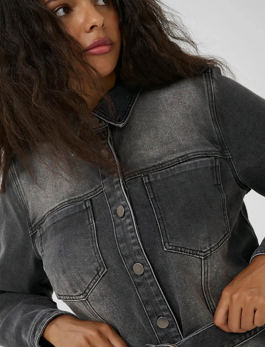 Kaffe Curve - KCally Denim Dress - robes chemises - medium grey denim - 5