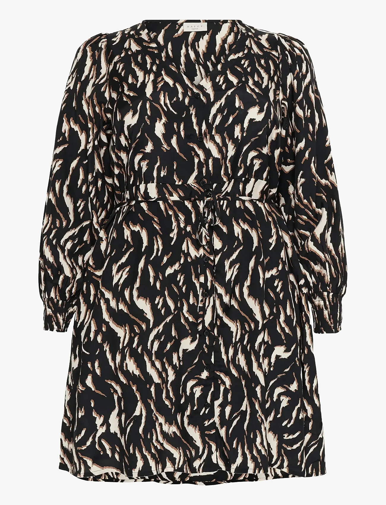 Kaffe Curve - KCmilina Dress - sommerkleider - black/brown graphic animal - 1