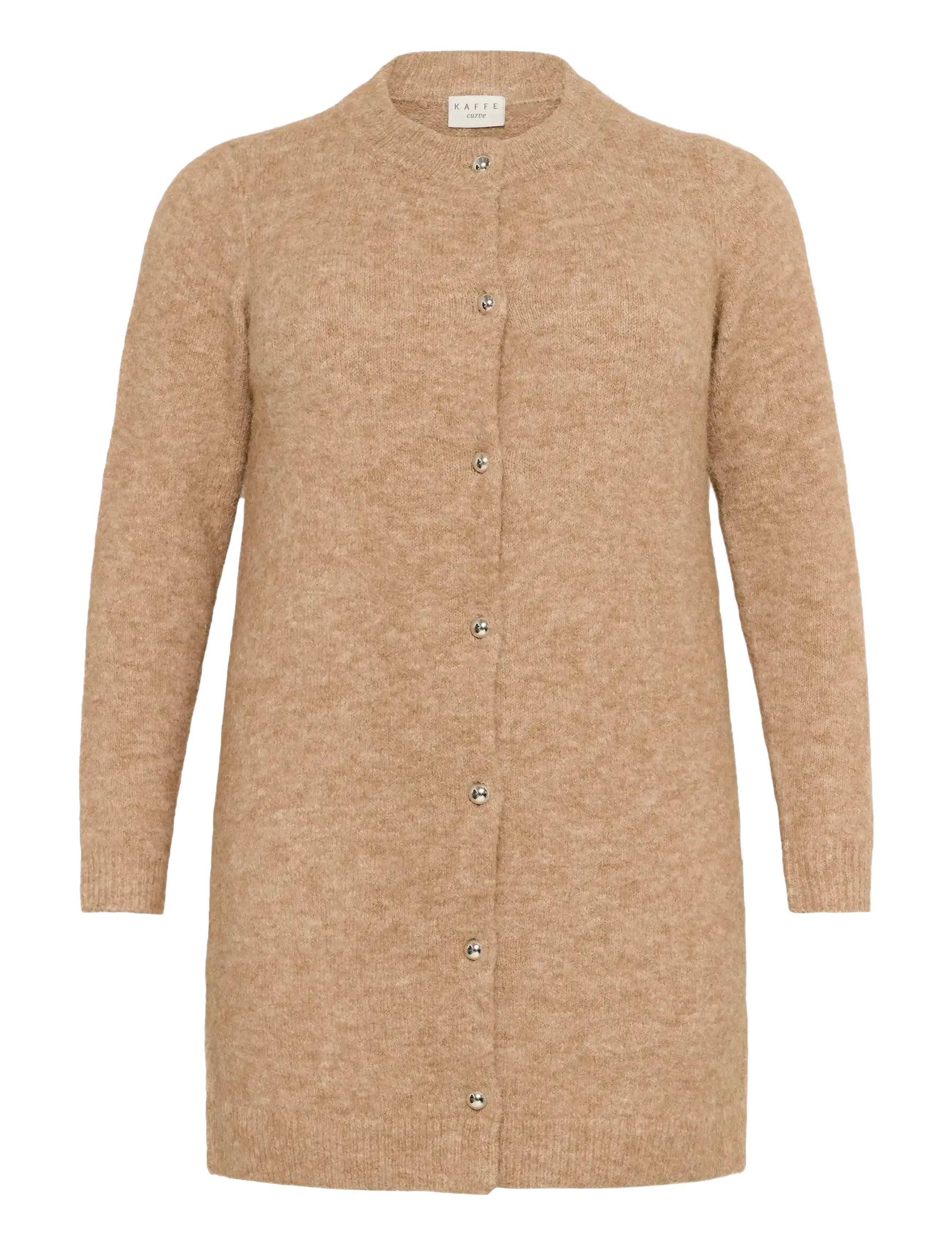 Kaffe Curve KCruby Cardigan - Transitional Layering - TOASTED COCONUT MELANGE / beige