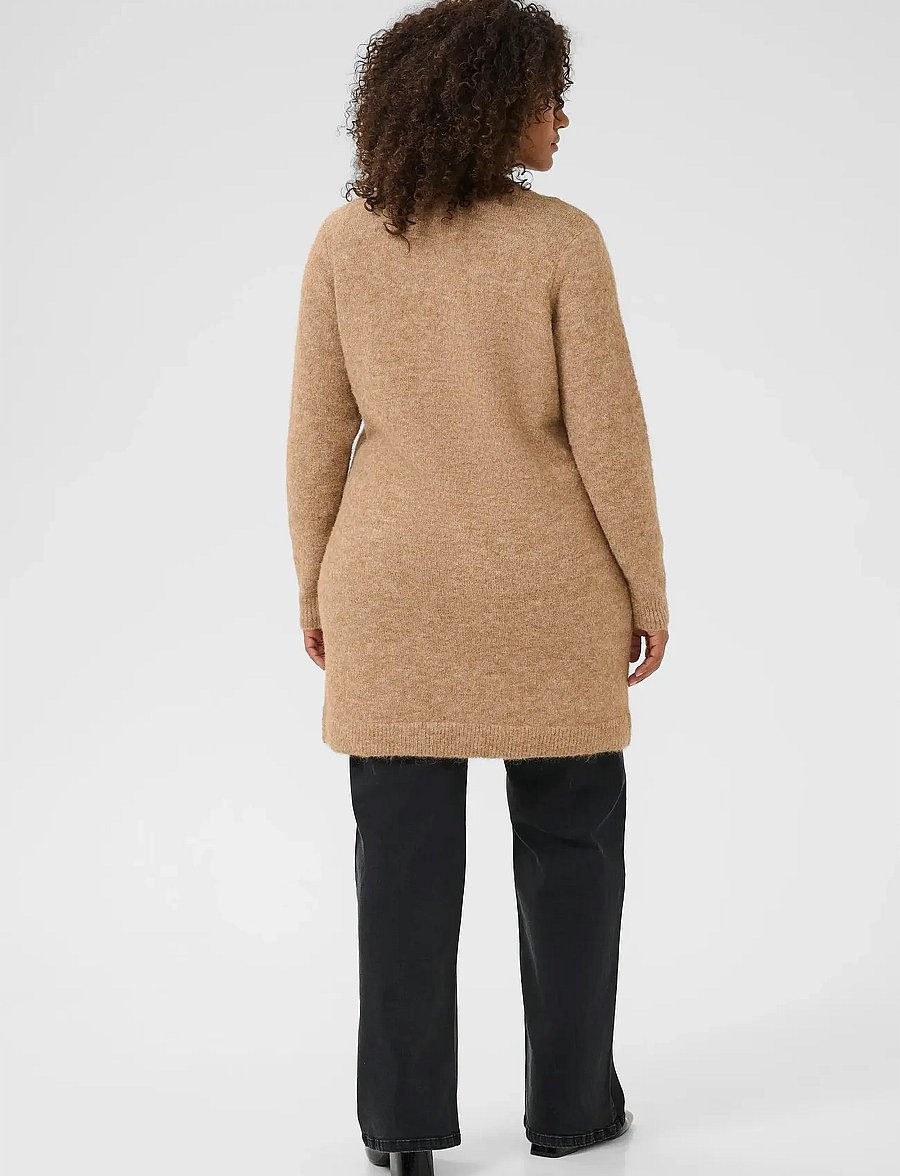 Kaffe Curve - KCruby Cardigan - koftor - toasted coconut melange - 4