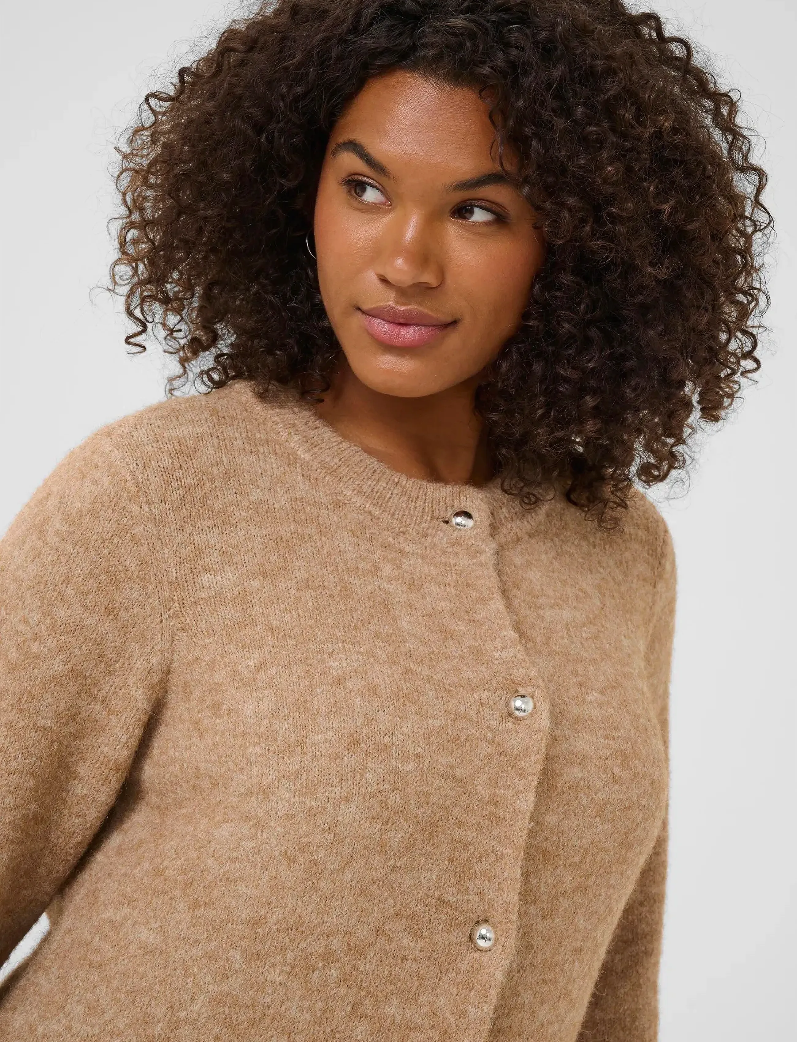 Kaffe Curve - KCruby Cardigan - kardiganid - toasted coconut melange - 5