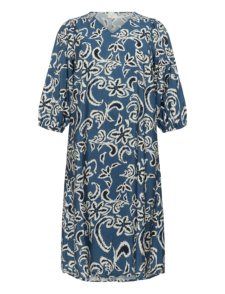 Kaffe Curve - KCmahlia Dress - sommerkjoler - bering sea/white paisley - 1