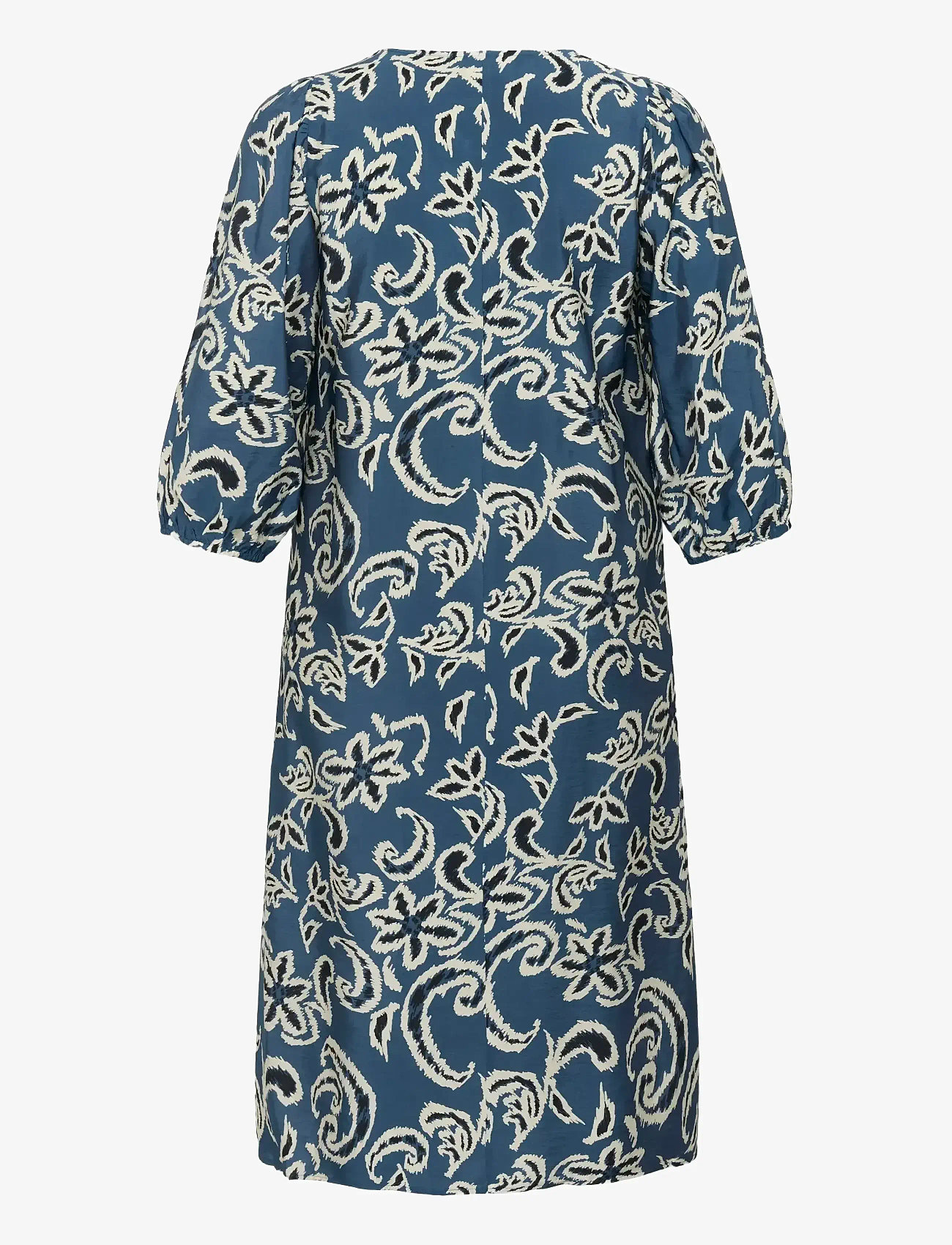 Kaffe Curve - KCmahlia Dress - sommerkleider - bering sea/white paisley - 2