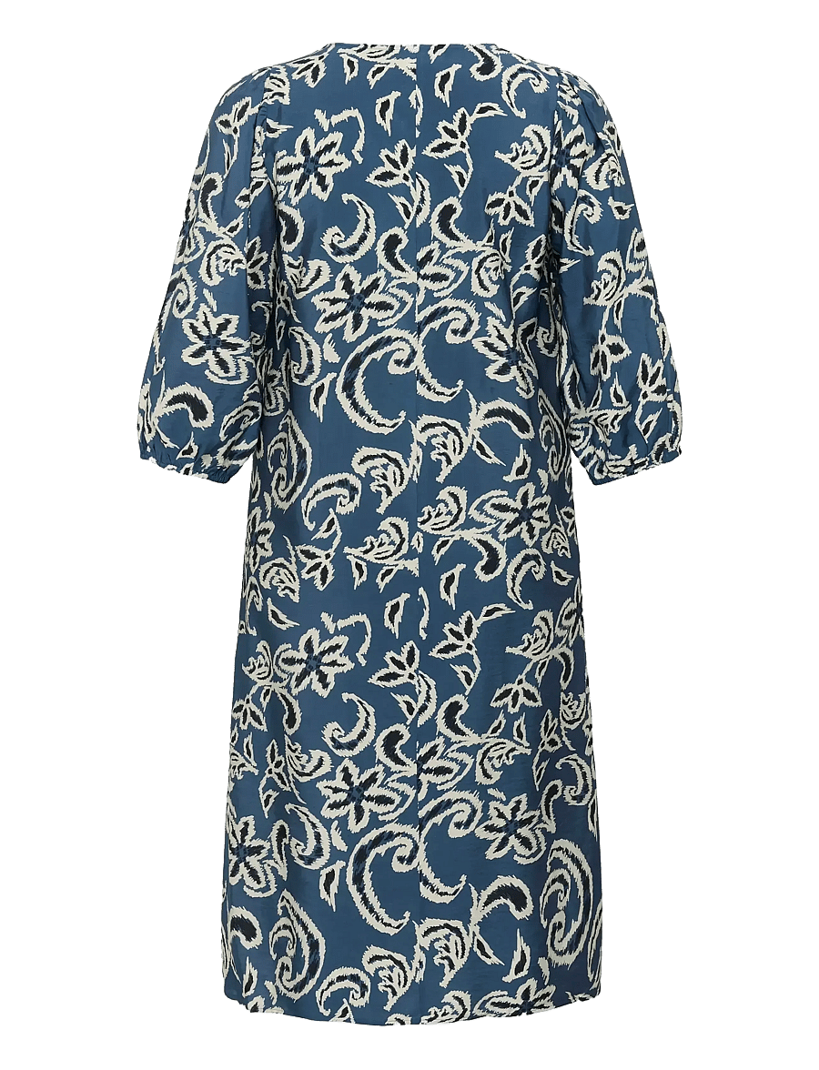 Kaffe Curve - KCmahlia Dress - sommerkjoler - bering sea/white paisley - 2