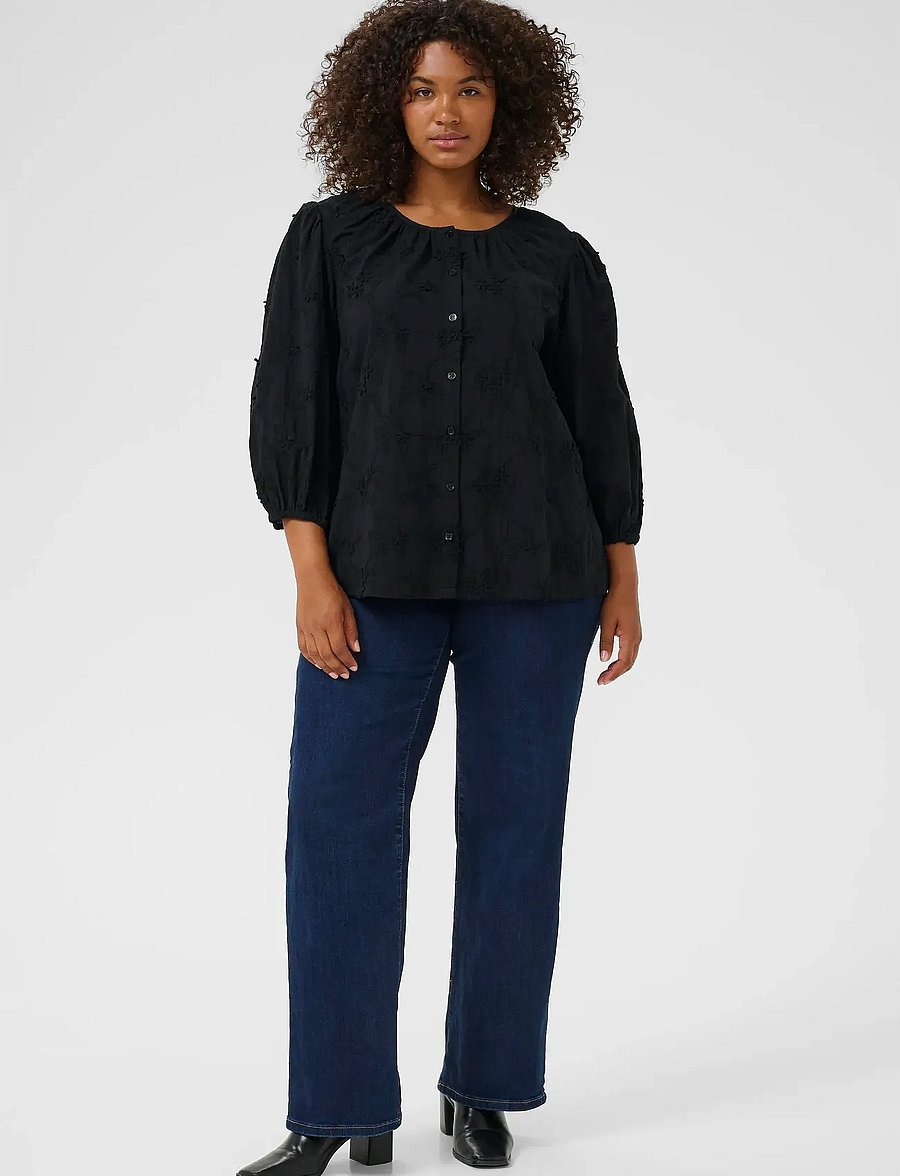 Kaffe Curve - KClaima Shirt - kurzärmlige hemden - black deep - 3