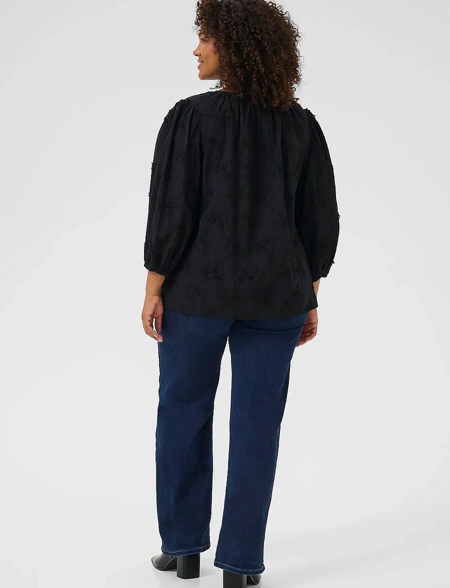 Kaffe Curve - KClaima Shirt - kurzärmlige hemden - black deep - 4