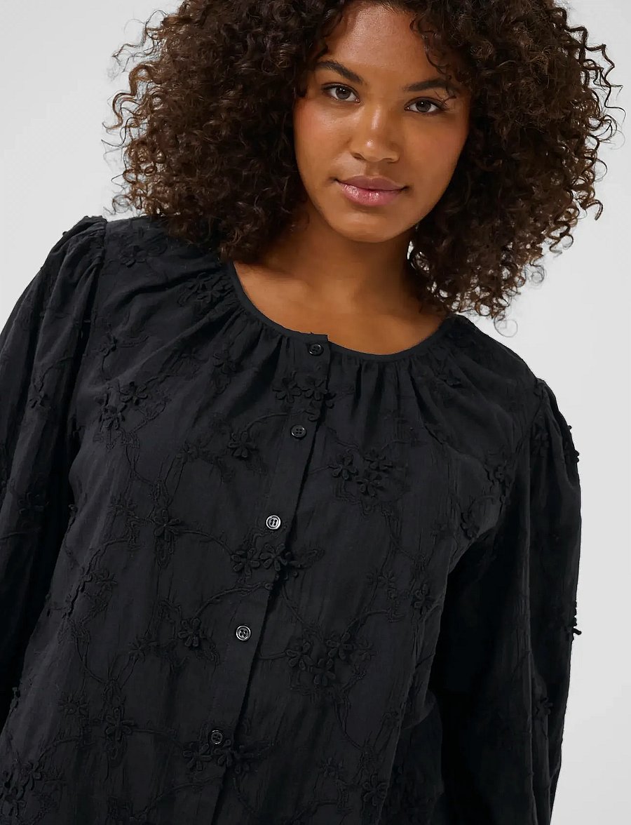 Kaffe Curve - KClaima Shirt - kurzärmlige hemden - black deep - 5