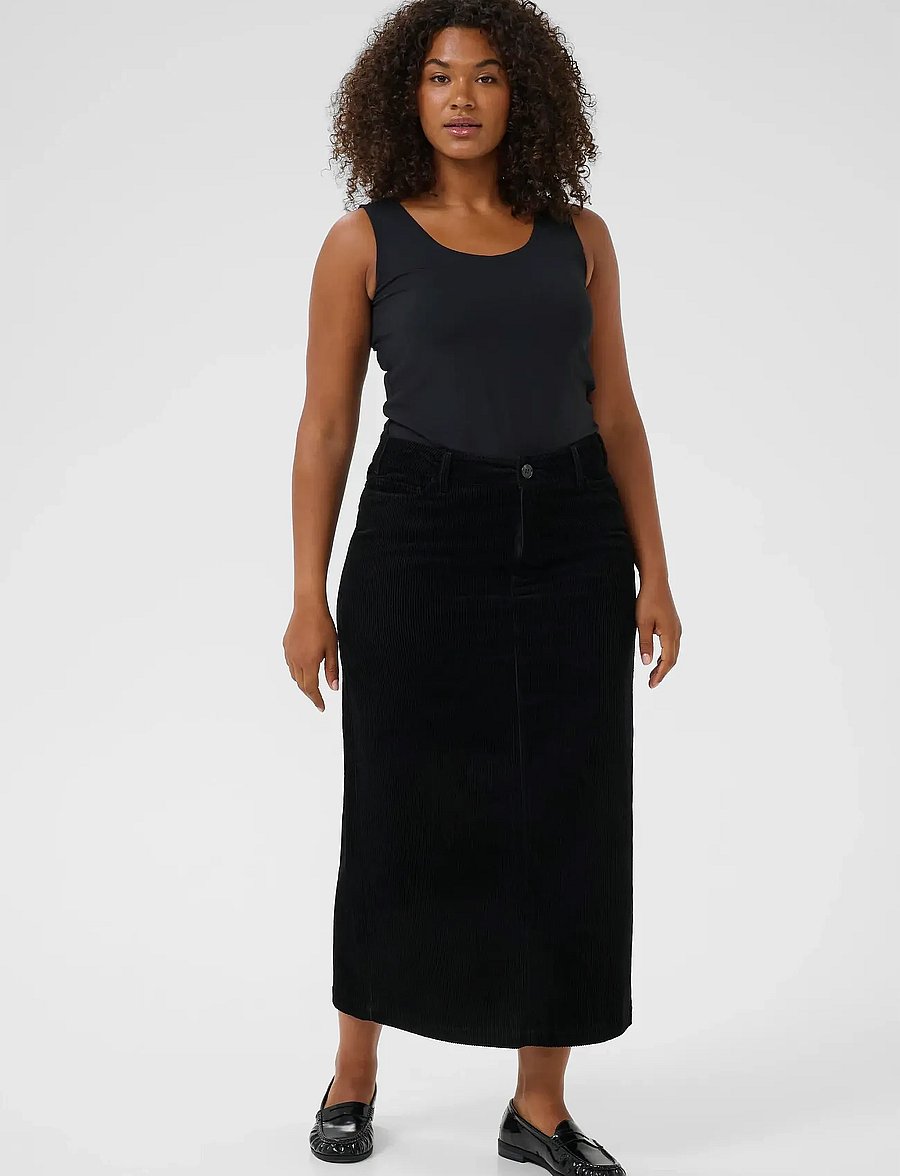 Kaffe Curve - KCkirstin Skirt - midiseelikud - black deep - 3
