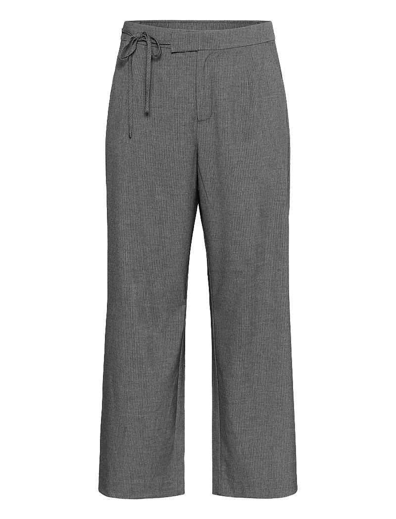 Kaffe Curve - KCeliana Wide Pants - grey melange / chalk stripe - 1