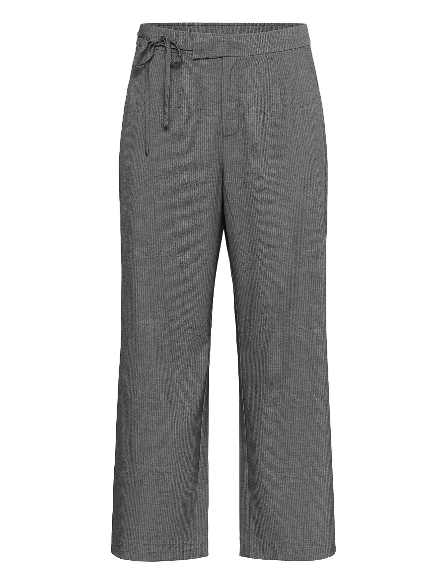 Kaffe Curve - KCeliana Wide Pants - grey melange / chalk stripe - 1