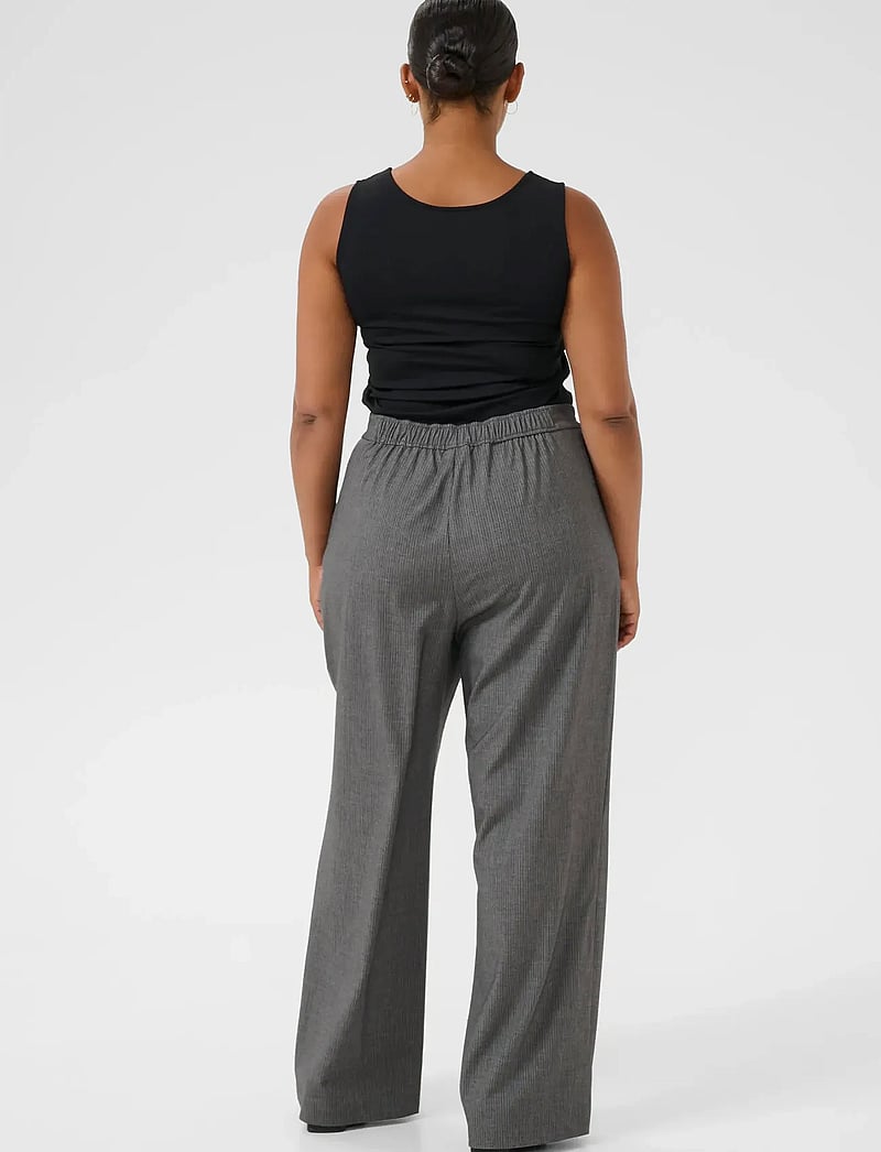 Kaffe Curve - KCeliana Wide Pants - grey melange / chalk stripe - 4