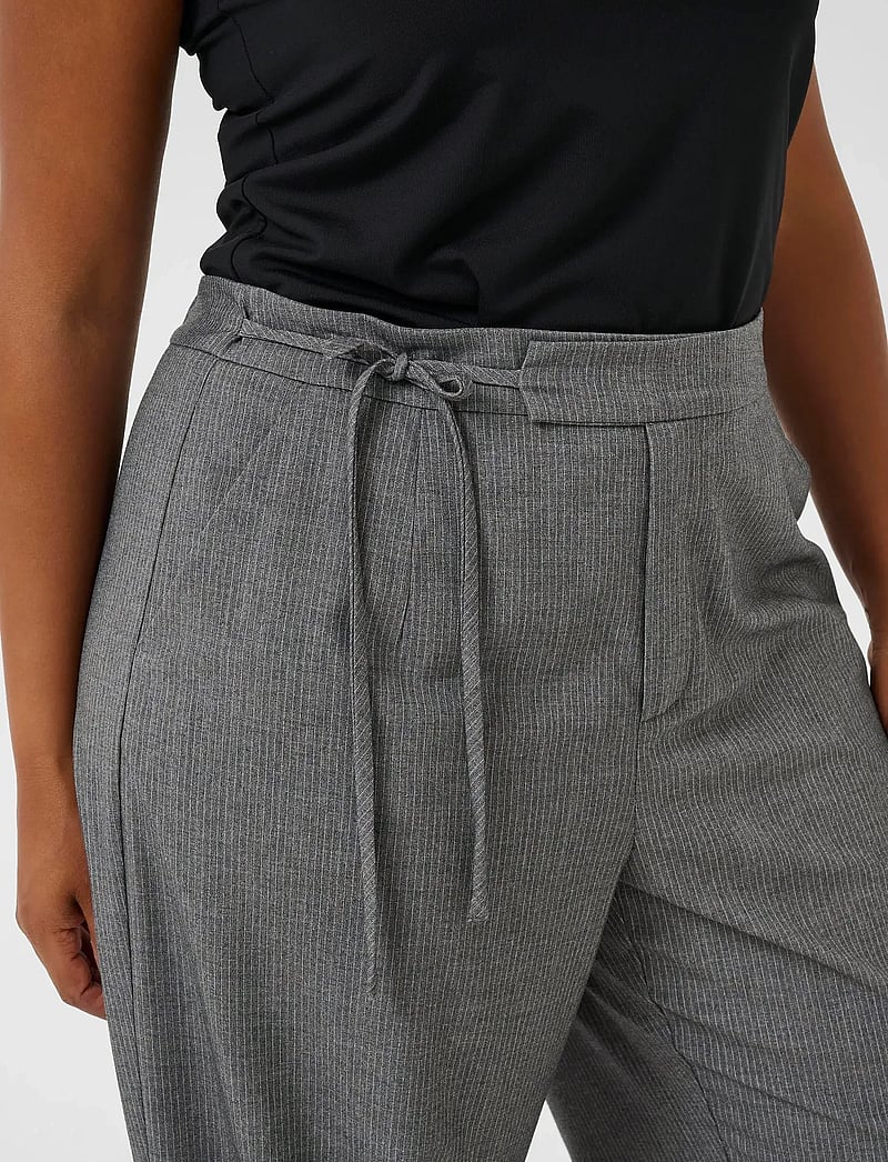 Kaffe Curve - KCeliana Wide Pants - grey melange / chalk stripe - 5