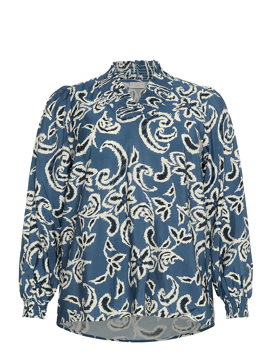 Kaffe Curve - KCmahlia Blouse - blouses à manches longues - bering sea/white paisley - 1