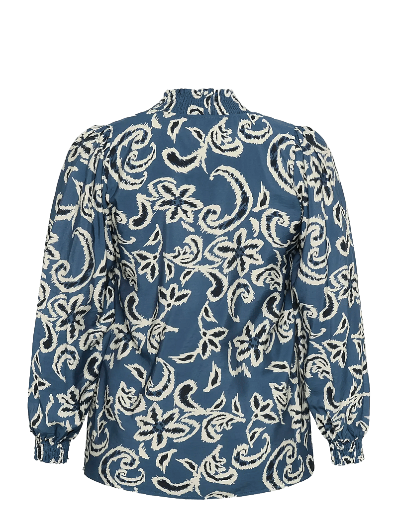 Kaffe Curve - KCmahlia Blouse - langärmlige blusen - bering sea/white paisley - 2