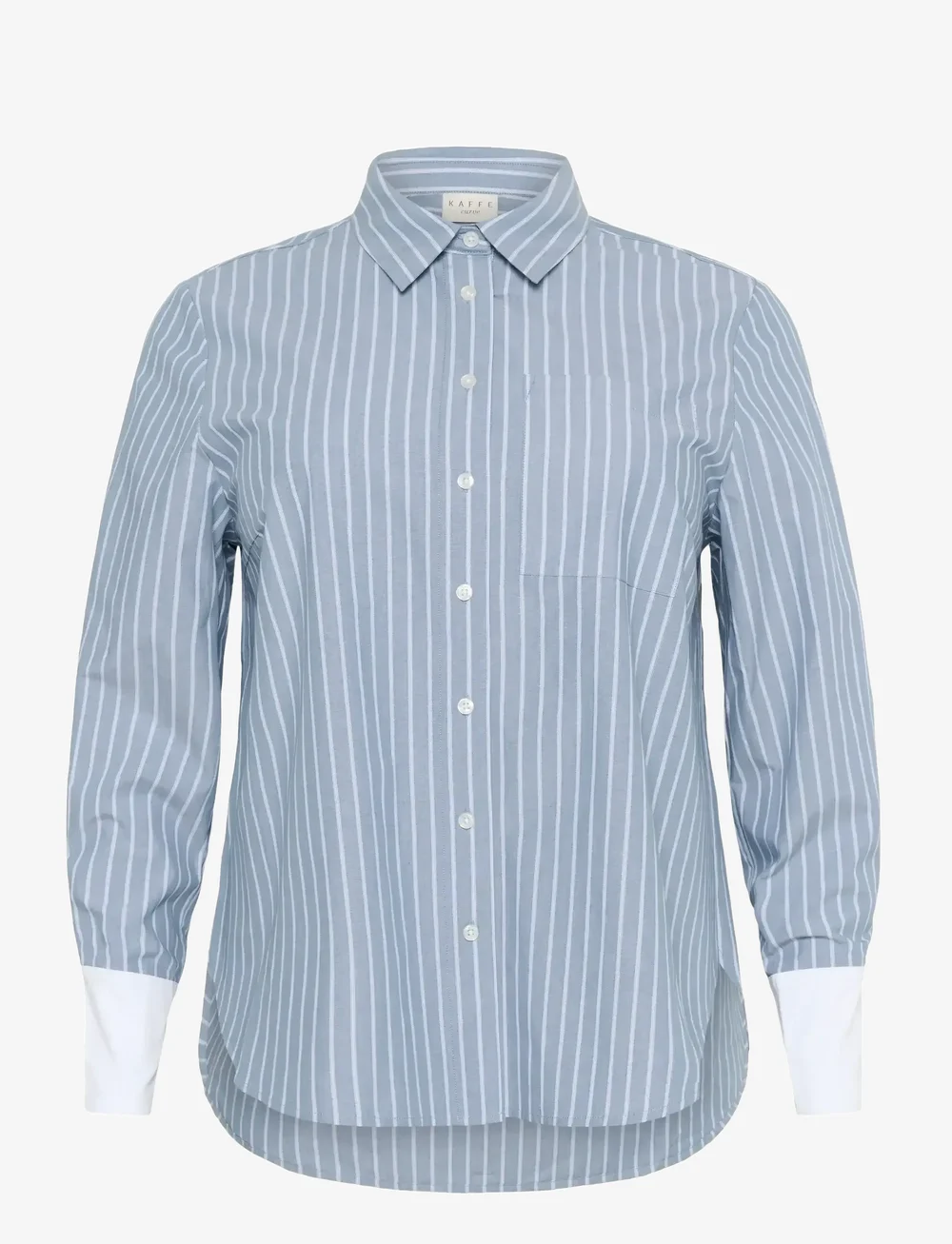 Kaffe Curve - KCmelina Shirt - langärmlige blusen - windward blue melange stripe - 1
