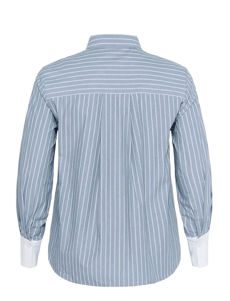 Kaffe Curve - KCmelina Shirt - langärmelige blusen - windward blue melange stripe - 2