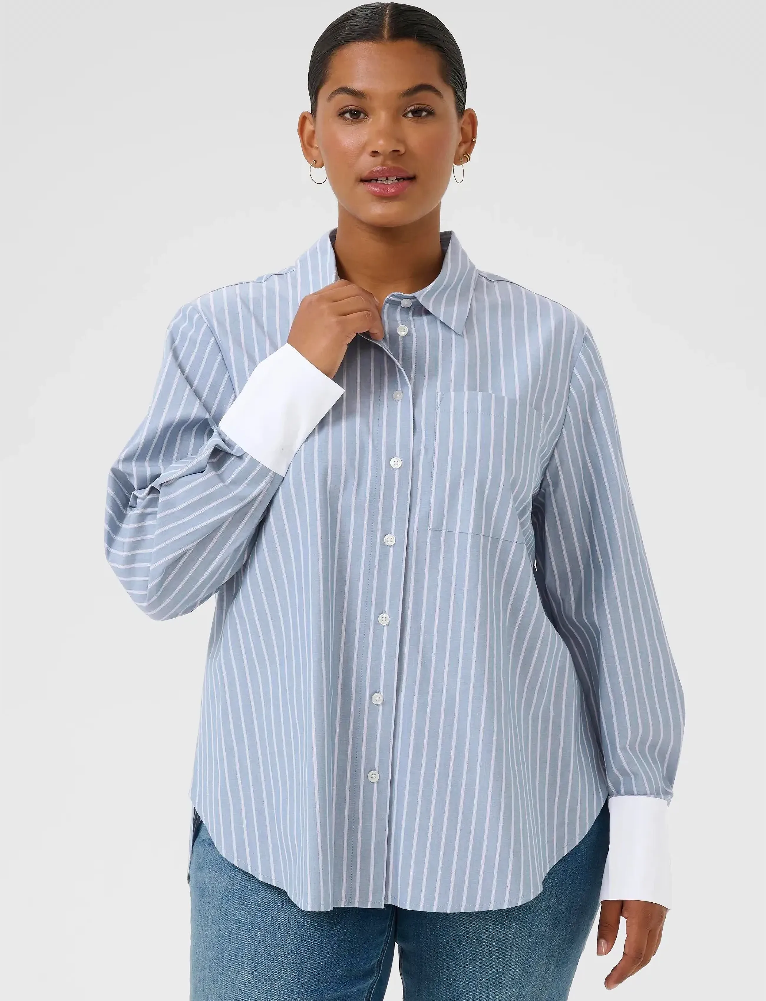 Kaffe Curve KCmelina Shirt - Blusen - WINDWARD BLUE MELANGE STRIPE / blue