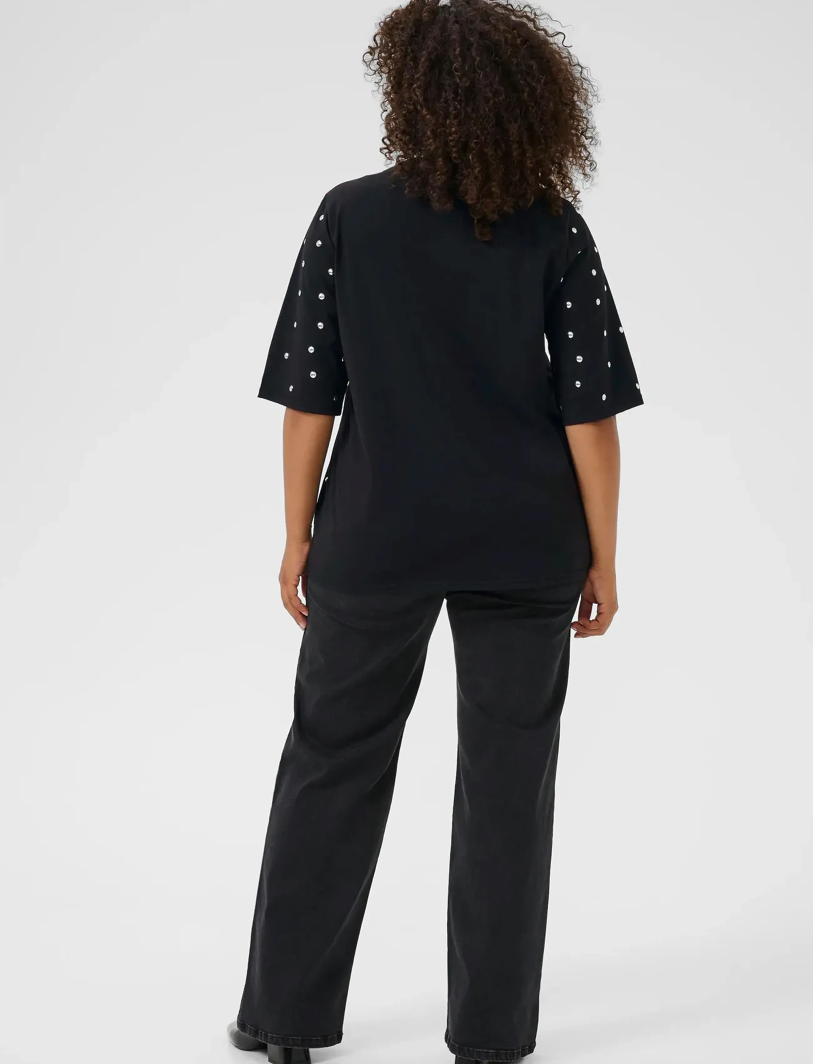 Kaffe Curve KChelena T-Shirt - T-shirts & Toppar - BLACK DEEP / black