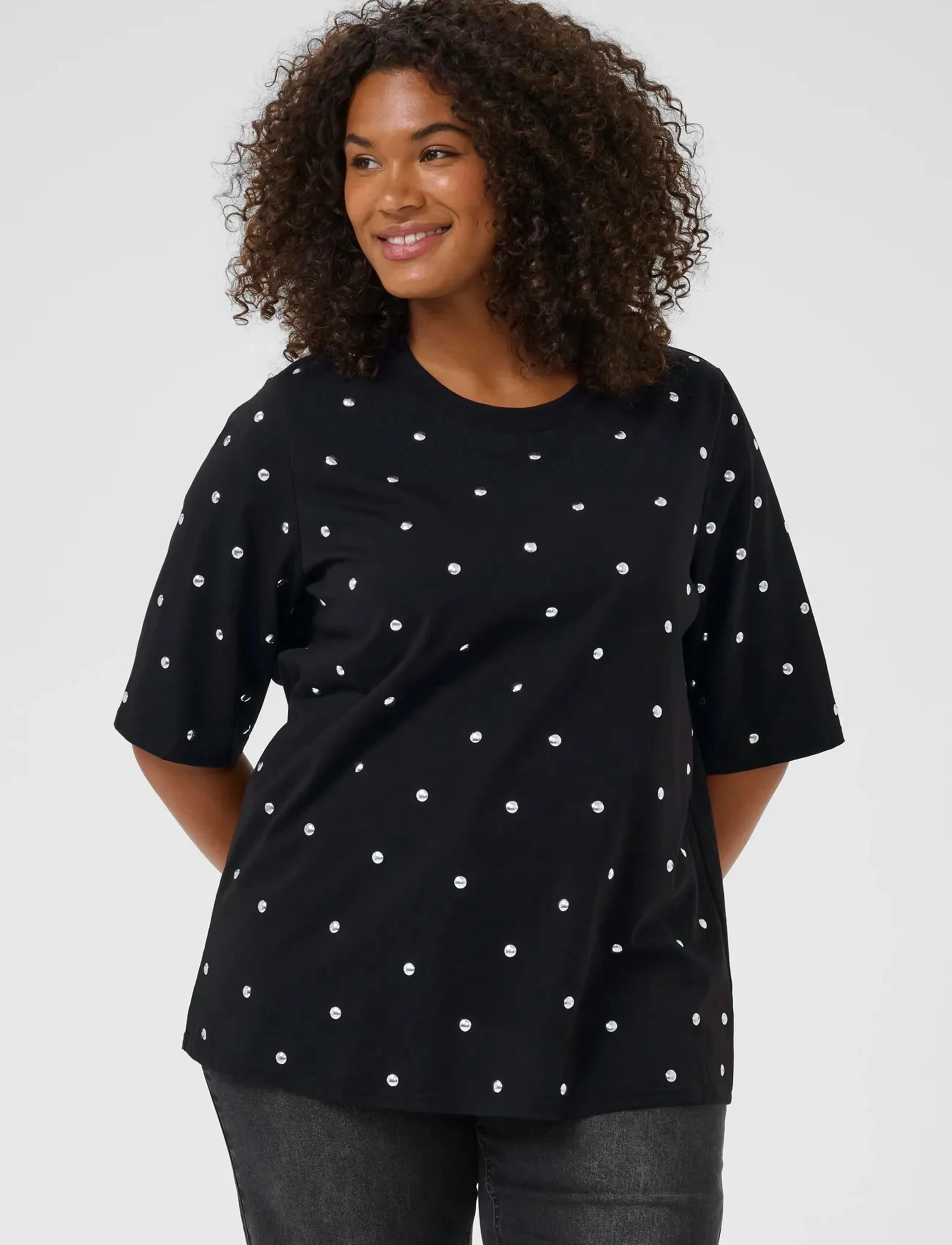 Kaffe Curve - KChelena T-Shirt - t-shirty - black deep - 3