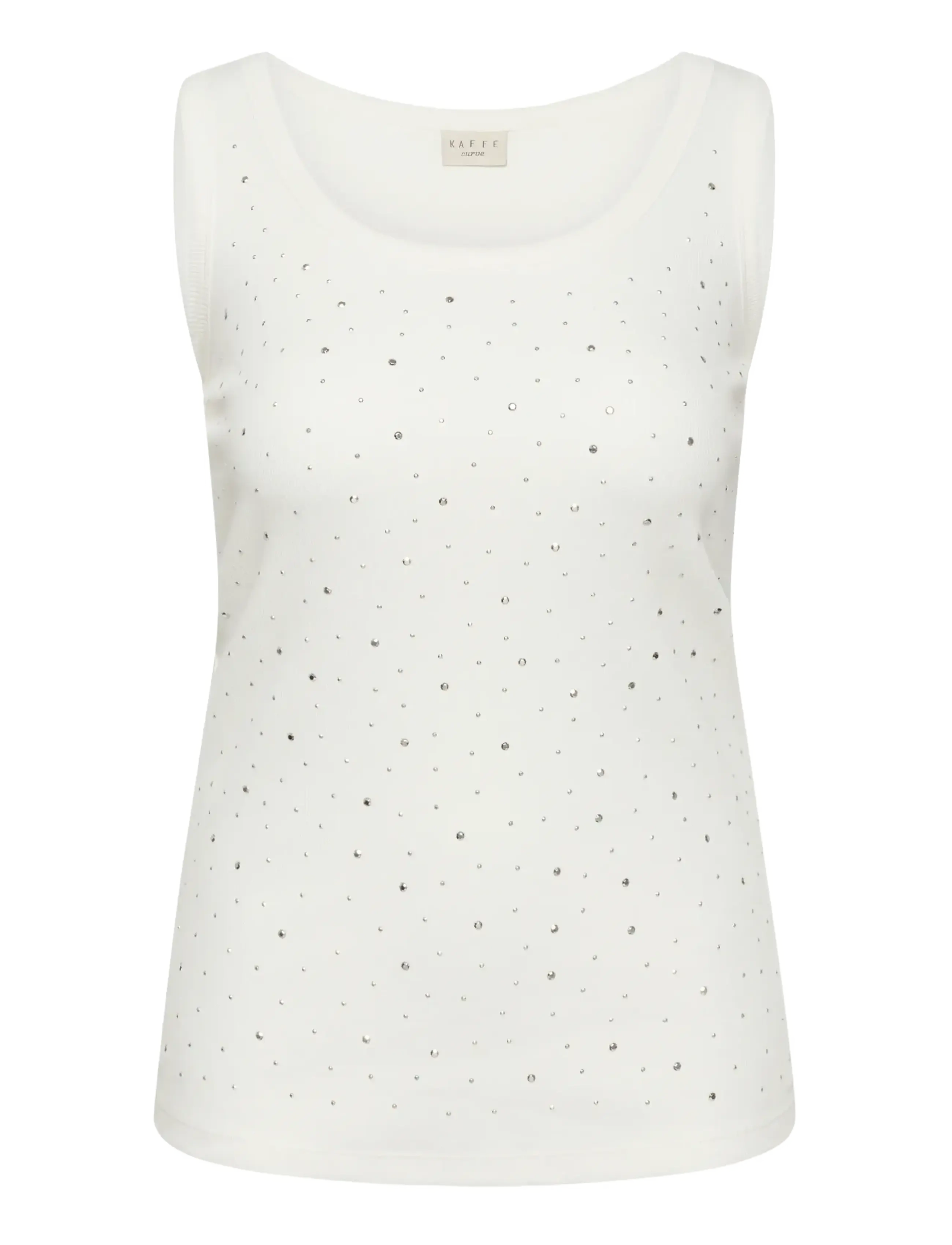 KAFFE CURVE Kccarina Rhinestone Oberteil Cream - M - Damen