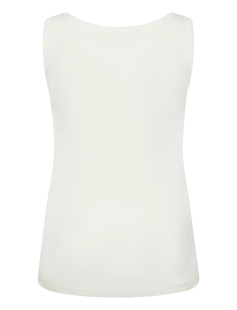 Kaffe Curve - KCcarina Rhinestone Top - linnen - chalk - 2