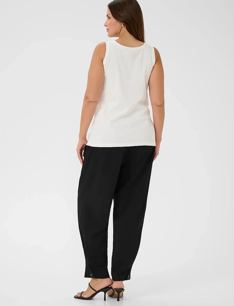 Kaffe Curve - KCcarina Rhinestone Top - linnen - chalk - 4