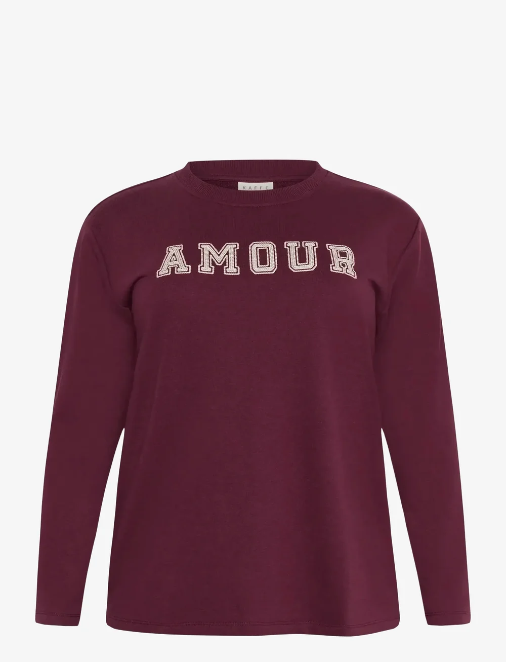 Kaffe Curve - KCeliza Sweatshirt - topy z długimi rękawami - windsor wine/amour embd. - 1
