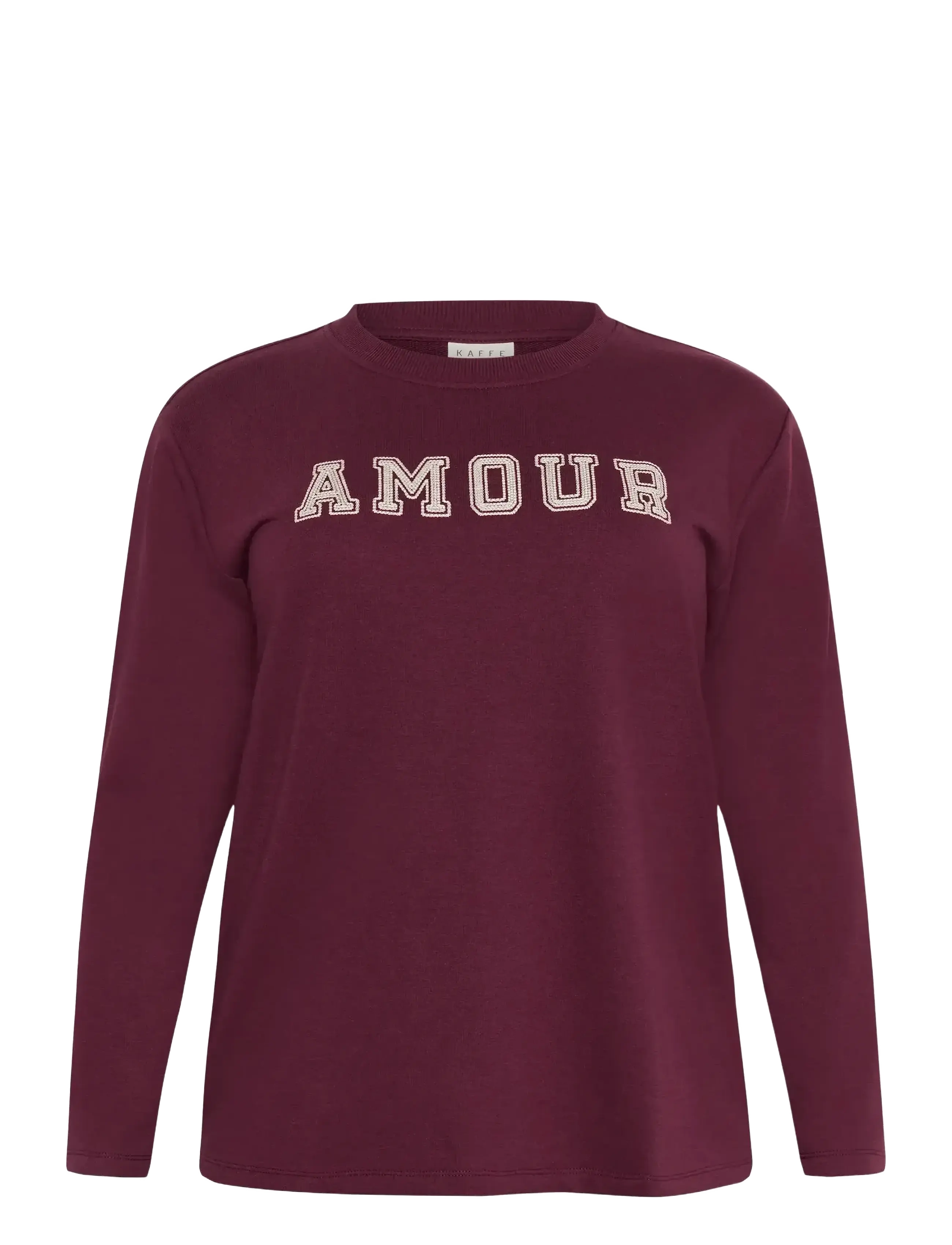 Kaffe Curve - KCeliza Sweatshirt - langärmlige tops - windsor wine/amour embd. - 1
